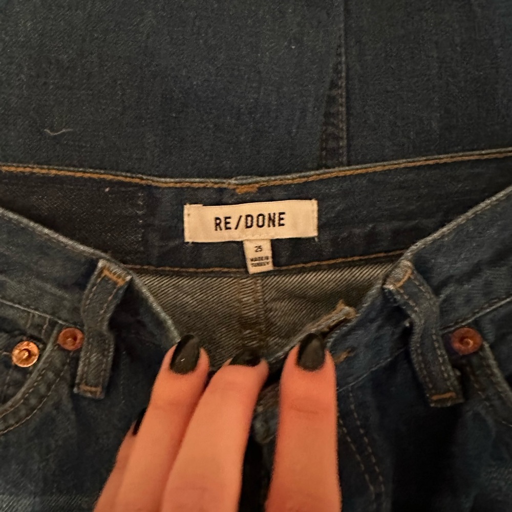 REDONE 90s high rise loose jeans size 25 worn once ripped knees RE/DONE - Picture 2 of 5